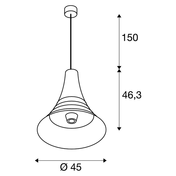 SLV Bato 45 Hängeleuchte Hängelampe Deckenlampe Deckenlicht E27 messing Ø45cm