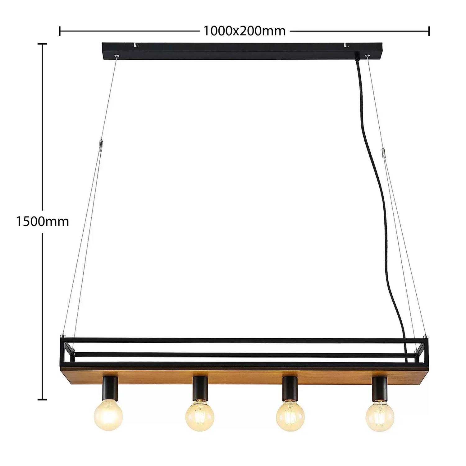 B-Ware Lindby Kirista Pendelleuchte Hängeleuchte Leuchte Lampe E27 Holz Dimmbar 10047