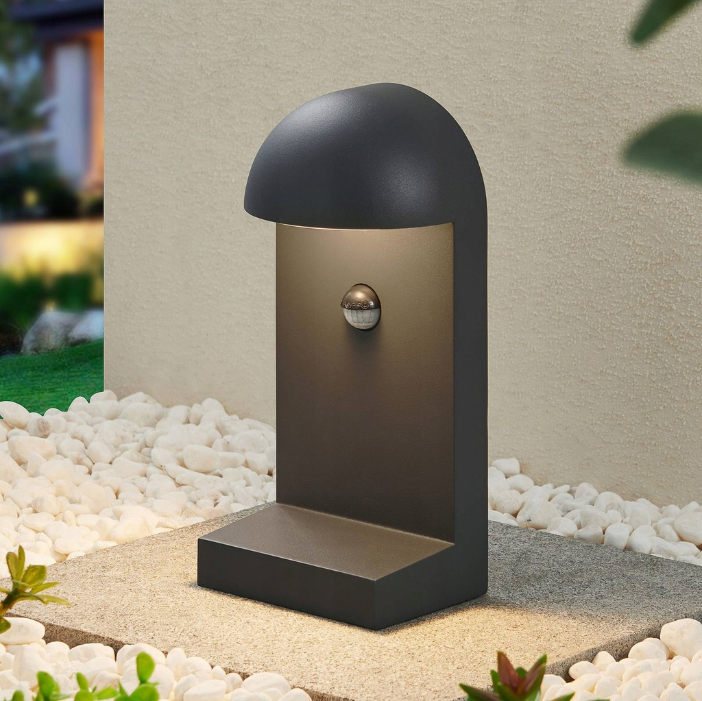 B-Ware Lucande Sockelleuchte Wegeleuchte Jasmia Sensor Dunkelgrau Aluminium