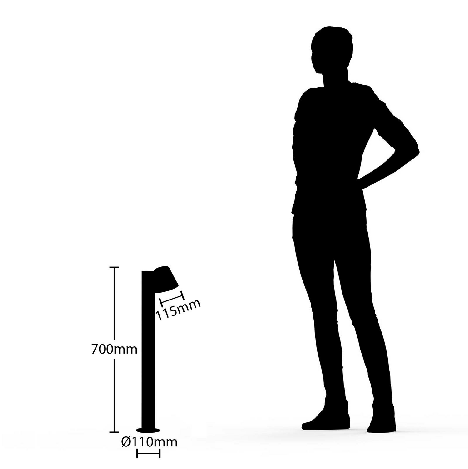 B-Ware Lindby Ileyna Pollerleuchte Wegeleuchte Gartenleuchte Lampe Gu10 Alu Dunkelg203