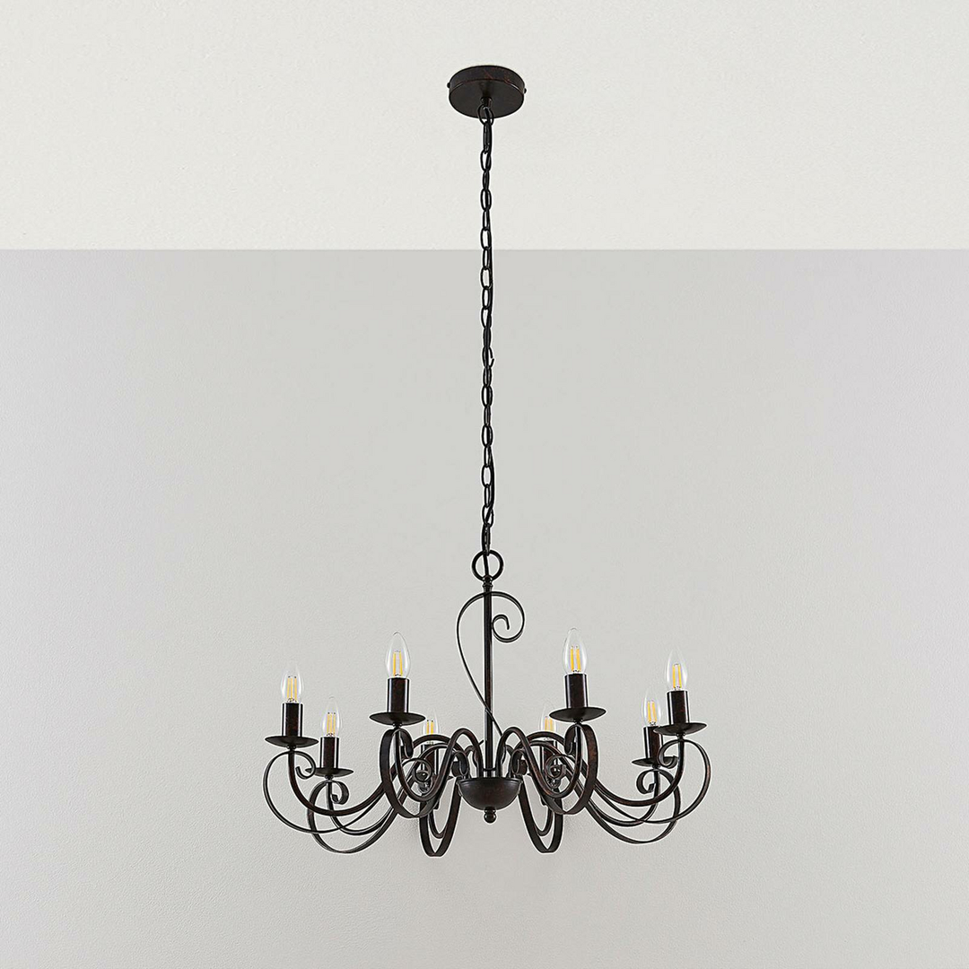 Lucande Caleb Kronleuchter Landhausstil Pendelleuchte Hängeleuchte Lampe 8 Fl432 B-Ware