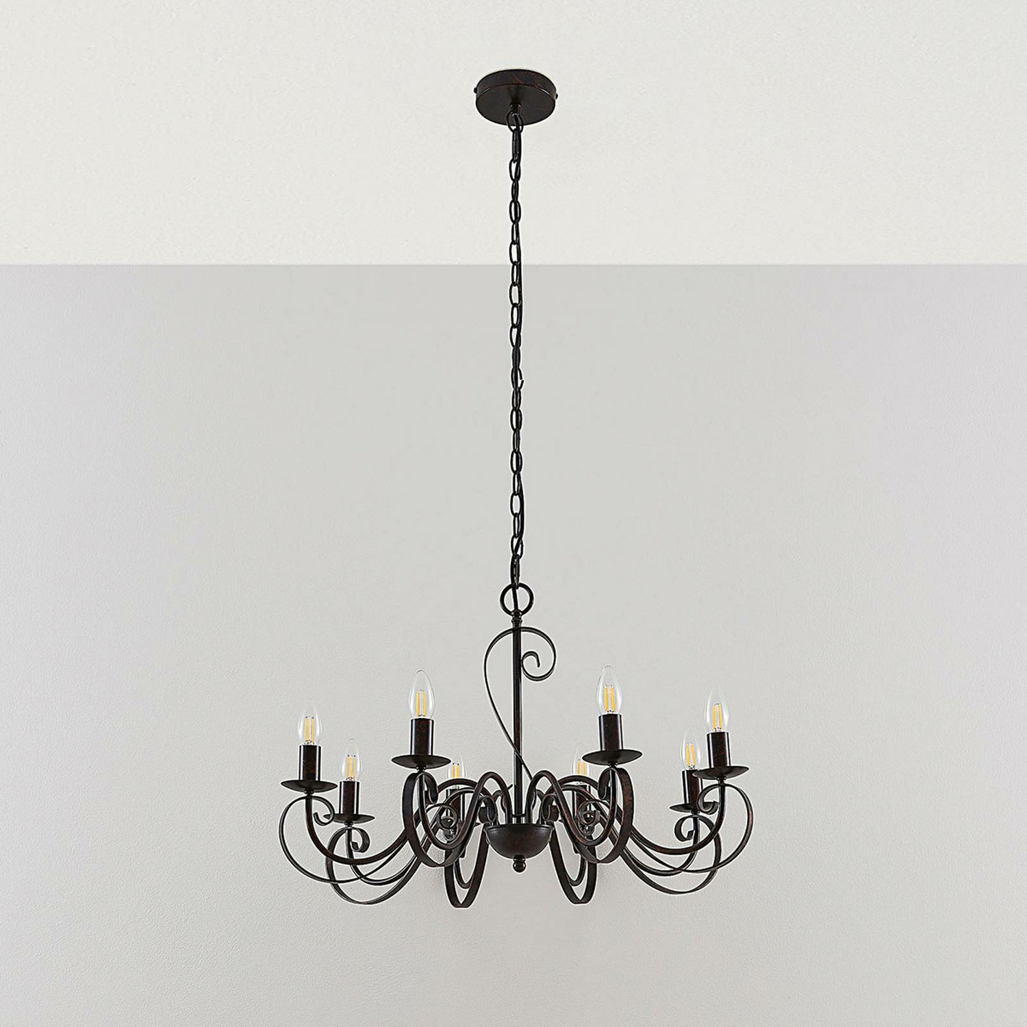 Lucande Caleb Kronleuchter Landhausstil Pendelleuchte Hängeleuchte Lampe 8 Fl432 B-Ware
