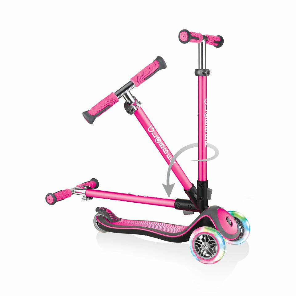 Globber Elite Deluxe Tretroller Scooter Dreiradscooter Kickroller Roller Pink B-Ware