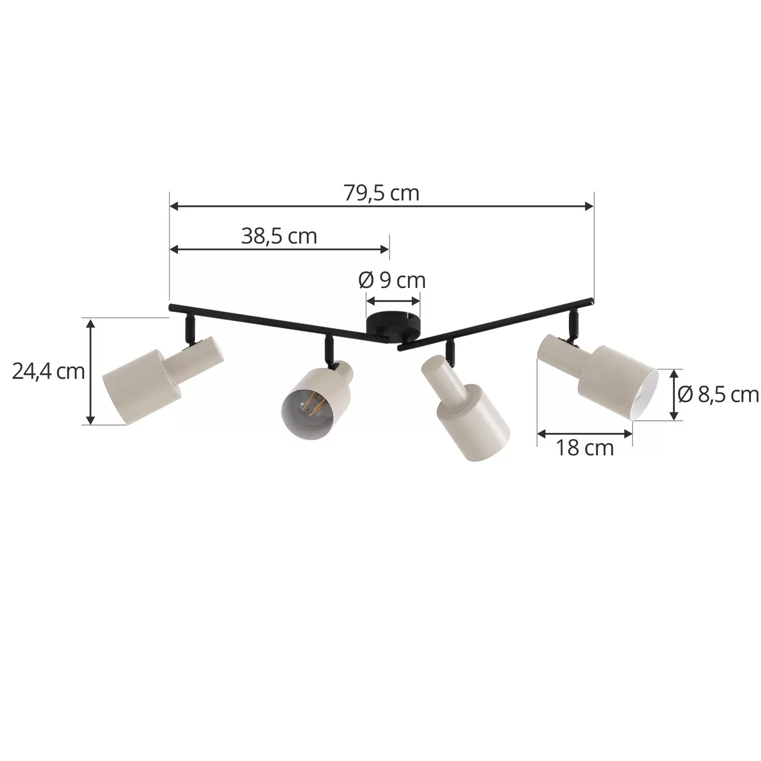 B-Ware Lindby Deckenstrahler Ovelia Beige Lang 4 Flämmig Deckenlampe Lampe Strahler 516