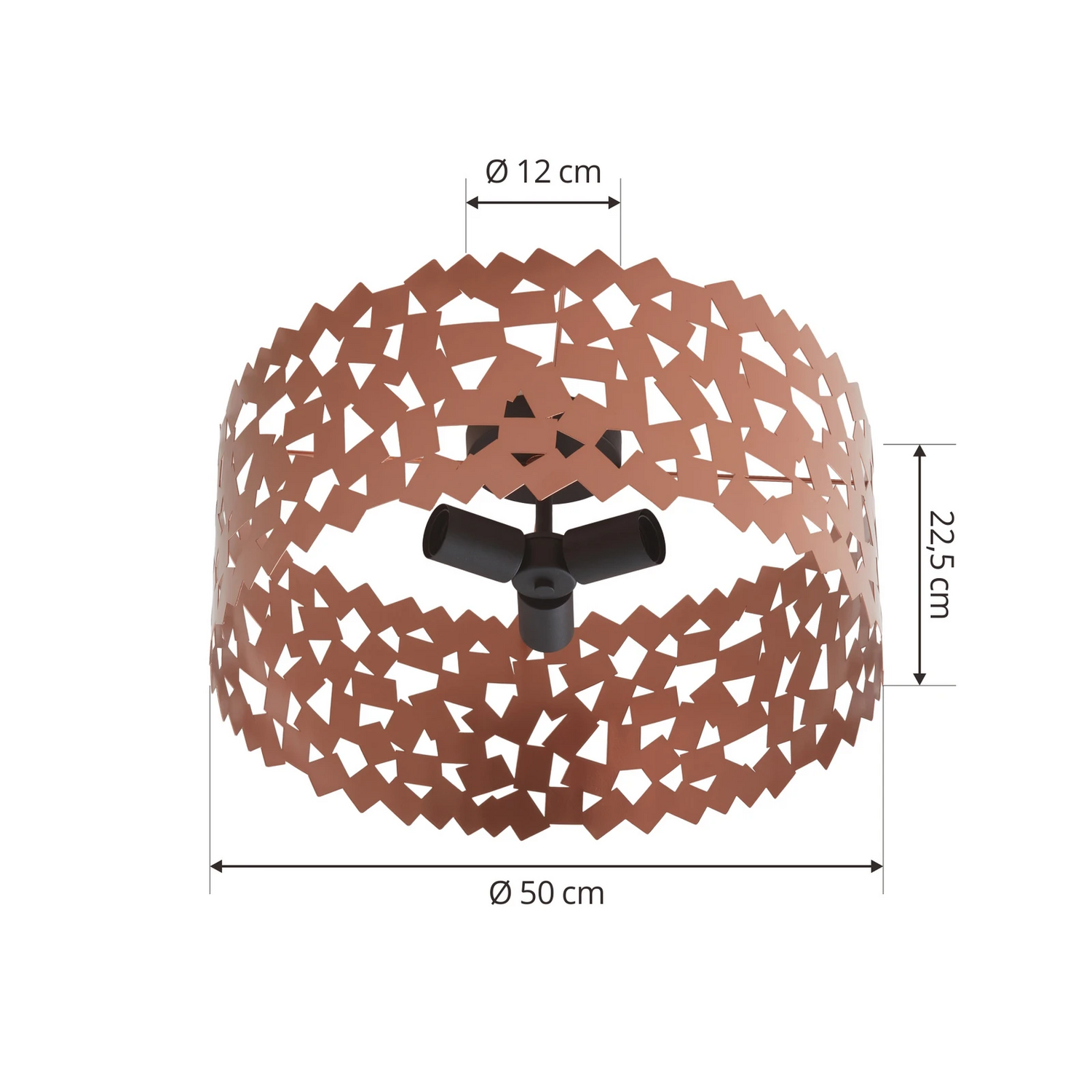 B-Ware Lucande Deckenleuchte Aeloria Kupfer Eisen ø 50 Cm E27 Deckenlampe Lampe Leuchte