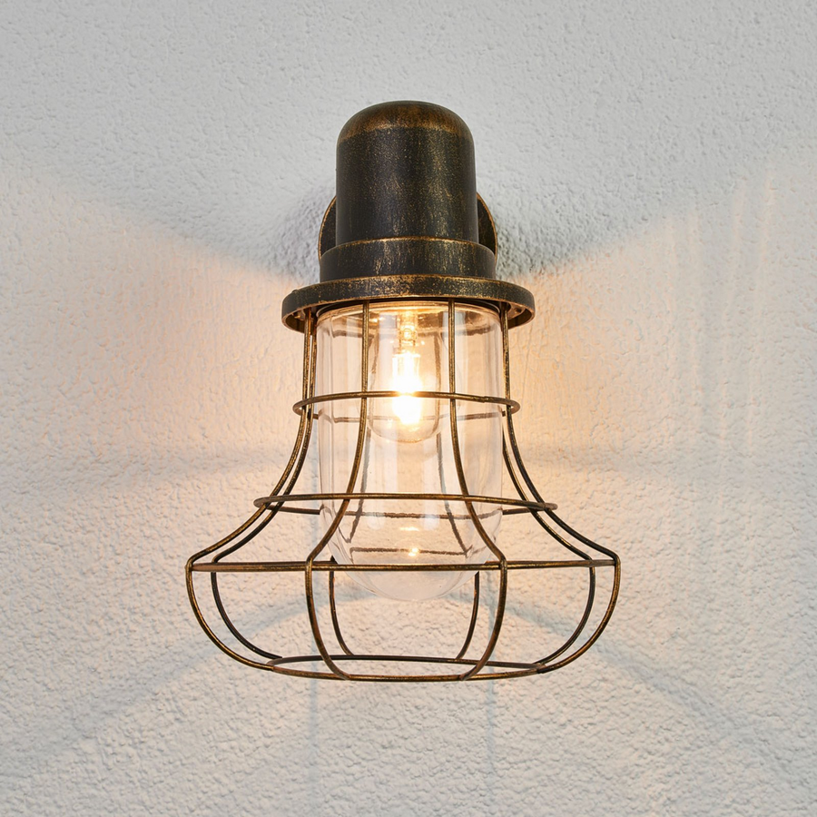 Eco Light Außenwandleuchte Wandlampe Bird Ip44 Braun Transparent Aluminium Glas  B-Ware - 4250294313034