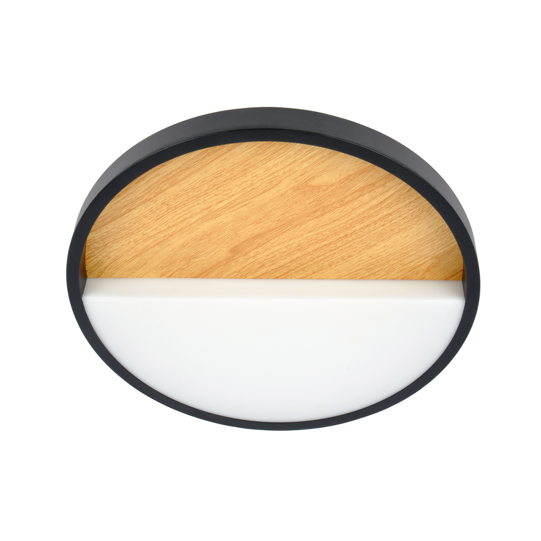 Eco Light Led Wandleuchte Lampe Licht Vista Holz Hell Schwarz ø 30 Cm Aluminium B-Ware - 4250294321237