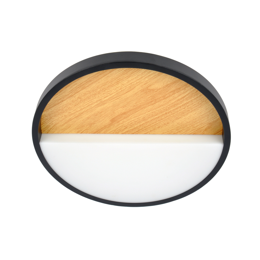 Eco Light Led Wandleuchte Lampe Licht Vista Holz Hell Schwarz ø 30 Cm Aluminium B-Ware - 4250294321237