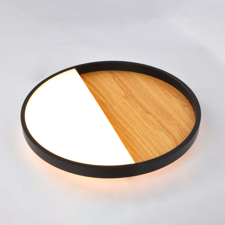 Eco Light Led Wandleuchte Lampe Licht Vista Holz Hell Schwarz ø 30 Cm Aluminium B-Ware - 4250294321237