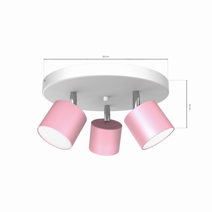 Deckenstrahler Cloudy dreiflammig Rondell Deckenlampe Deckenleuchte Leuchte rosa