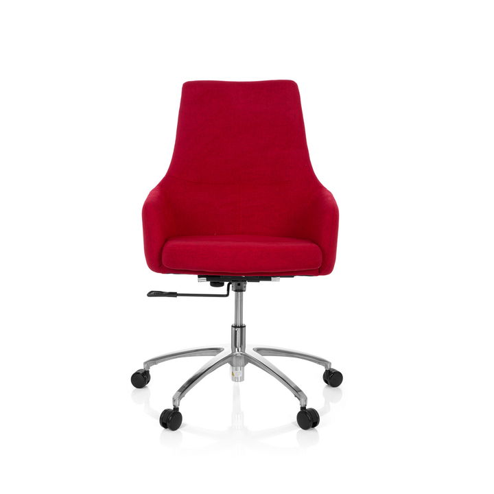 hjh OFFICE Bürostuhl Drehstuhl Schreibtischstuhl Stuhl Stoff rot Armlehne