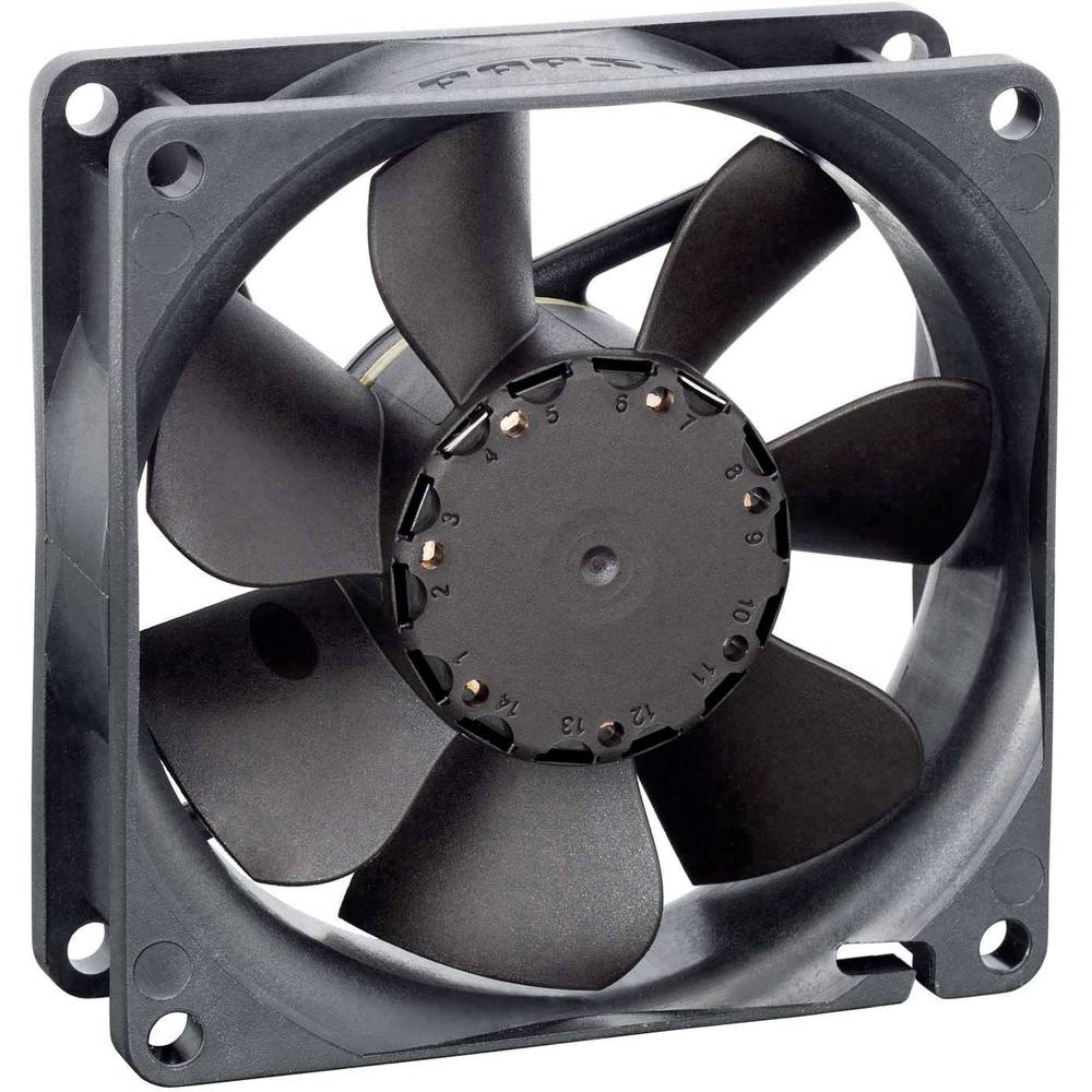 Ventilateur axial EBM Pope 8412N/2GHP 12 V CC 78 m³/h 80 x 80 x 25,4 mm