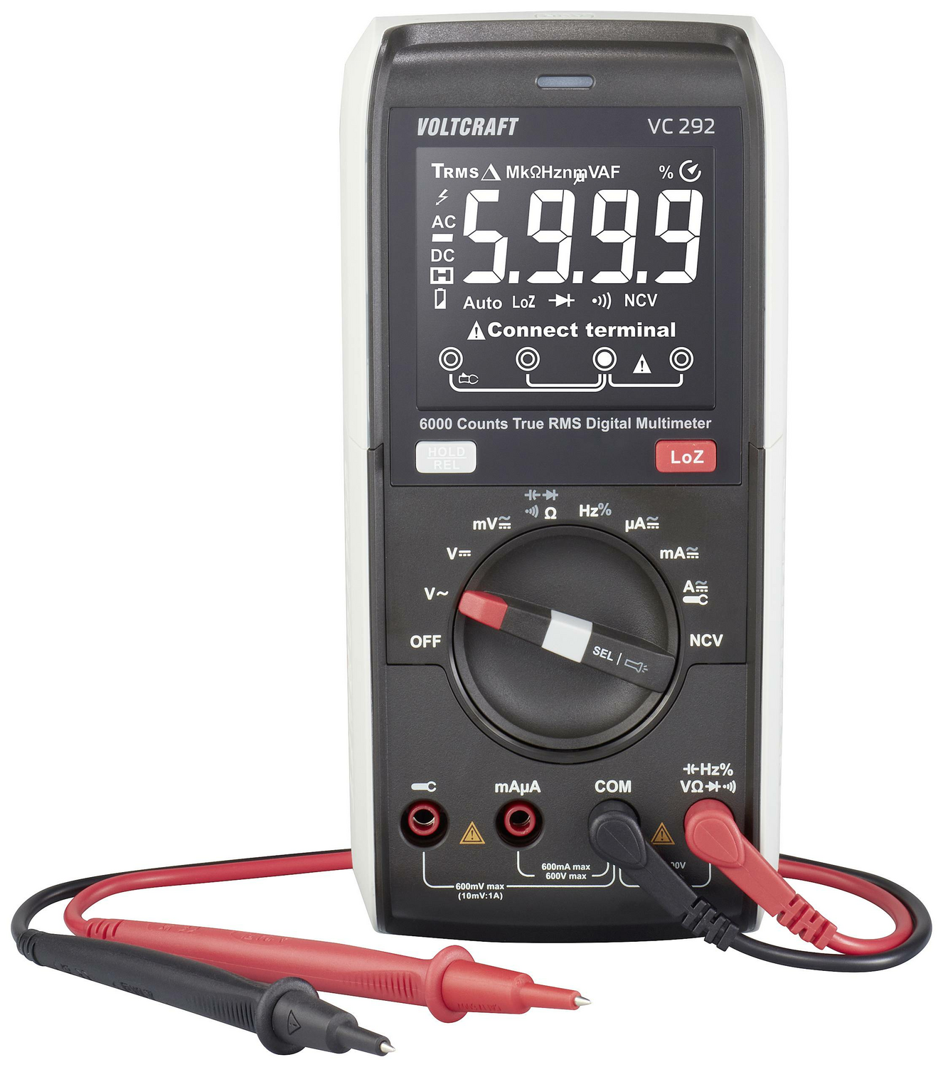 Multimètre numérique portable VOLTCRAFT, appareil de mesure du courant, de la tension et de la capacité