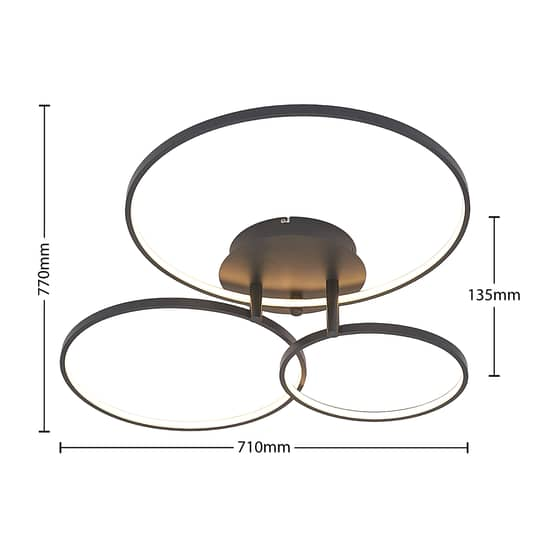 B-Ware Lindby Rayk Led Deckenlampe Deckenlampe Deckenstrahler Led Eisen Schwarz Matt837