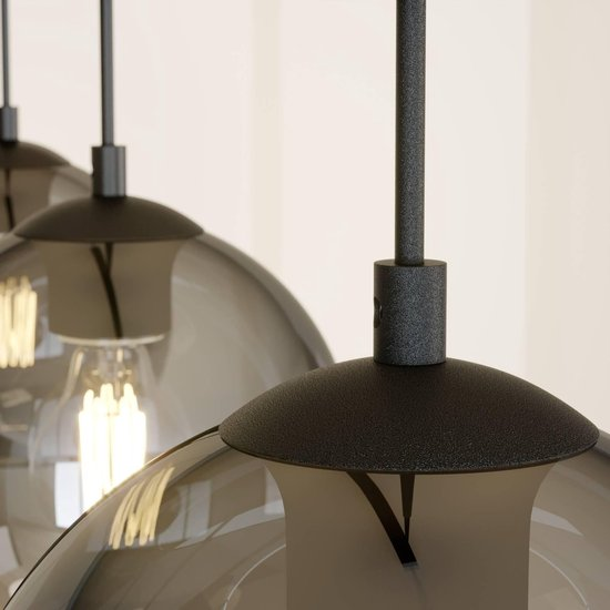 Hängelampe Lindby Sofian Hängeleuchte Lampe Leuchte 3 Flammig E27 Rauchgrau B-Ware