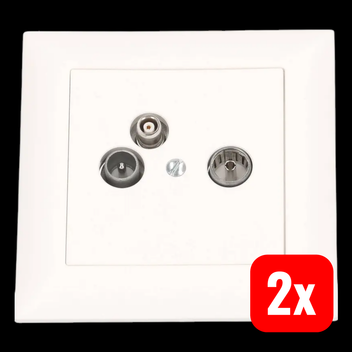Edizio by Feller Einsatz TV Radio-Steckdose Weiß Antennendose EDIZIOdue 2 STÜCK - 7610896160370