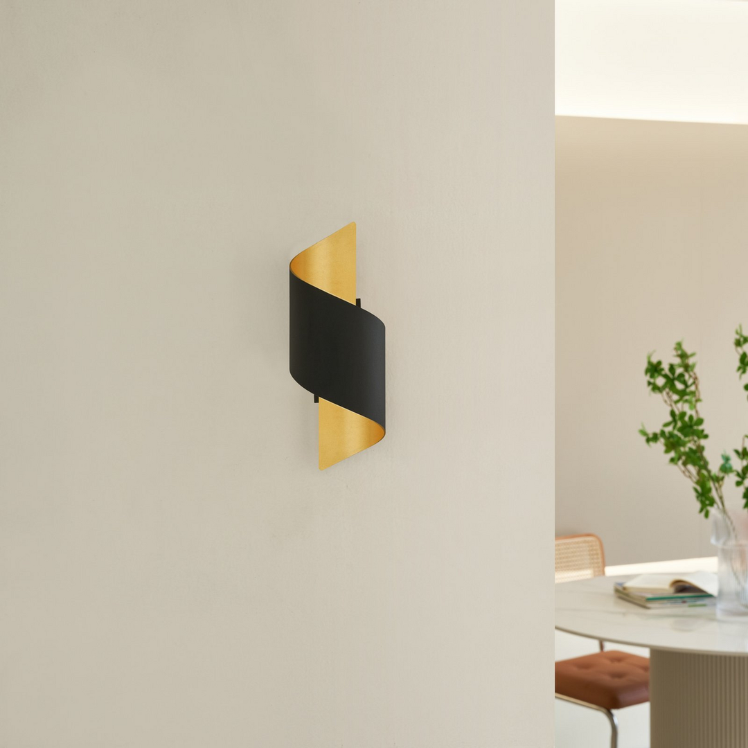 Lindby Metall-LED-Wandleuchte Wandleuchte Lampe Leuchte Desirio schwarz-gold