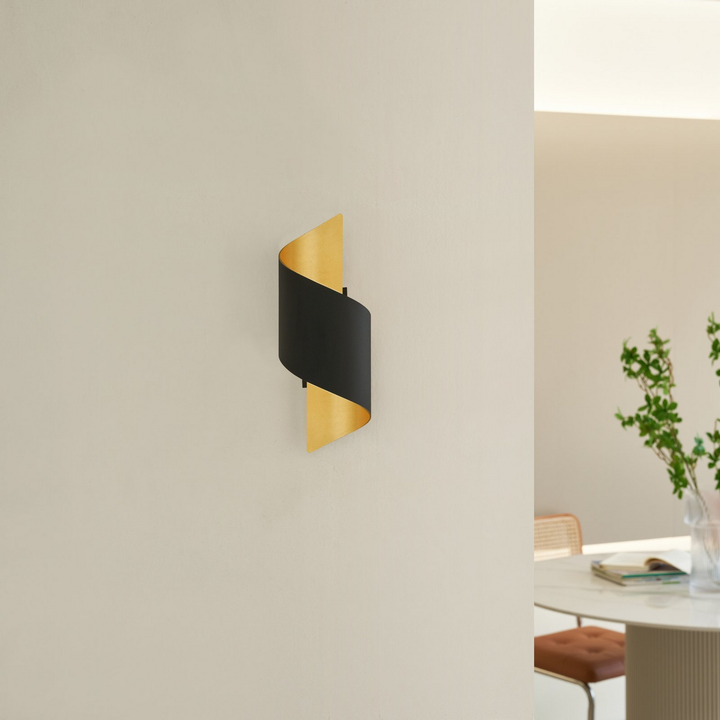 Lindby Metall-LED-Wandleuchte Wandleuchte Lampe Leuchte Desirio schwarz-gold