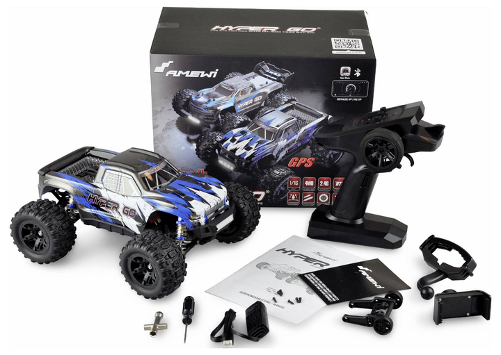 Amewi Hyper Go Advanced Go Blau Brushed 1:16 Rc Modellauto Elektro Monstertruck  B-Ware