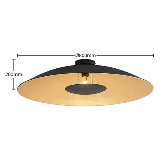 Lindby Narisara Deckenlampe Deckenleuchte Lampe Leuchte 60W schwarz-gold Ø 80 cm