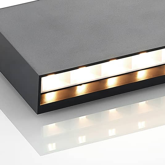 Applique murale extérieure LED Lindby Jarte de qualité B, éclairage indirect, gris foncé