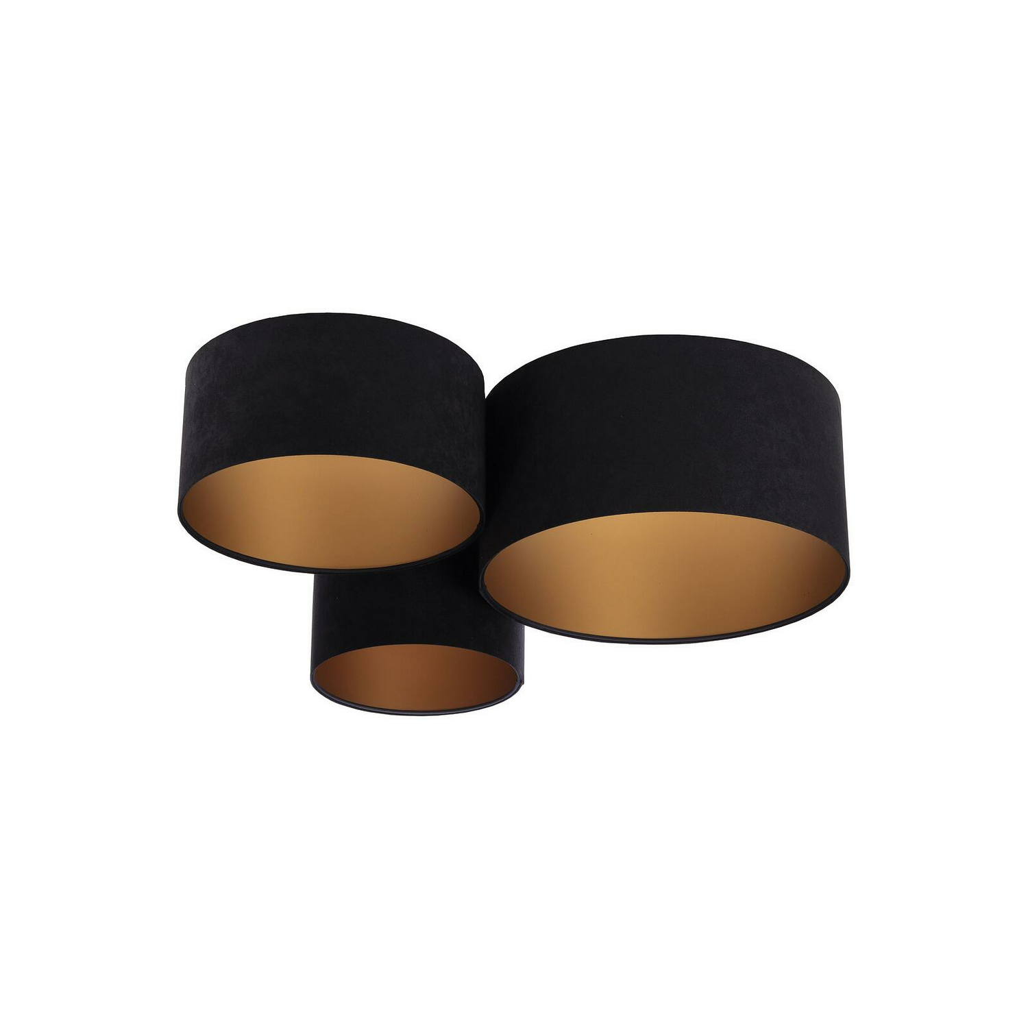 Plafonnier Bps Koncept de seconde main, abat-jour en velours, noir et or, douille E27