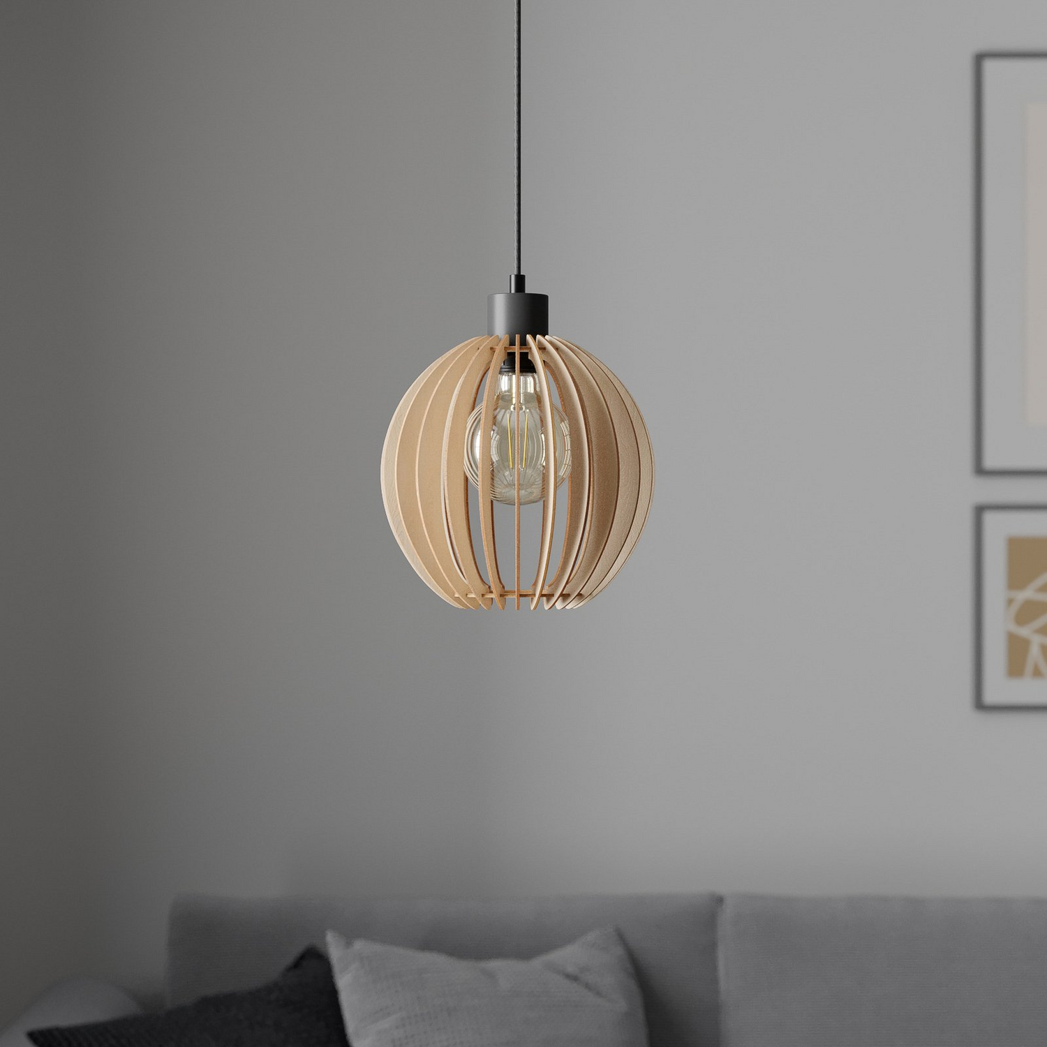 B-Ware Envostar Clay Hängeleuchte Birkensperrholz ø 23 Cm Deckenlampe Pendelleuchte E27