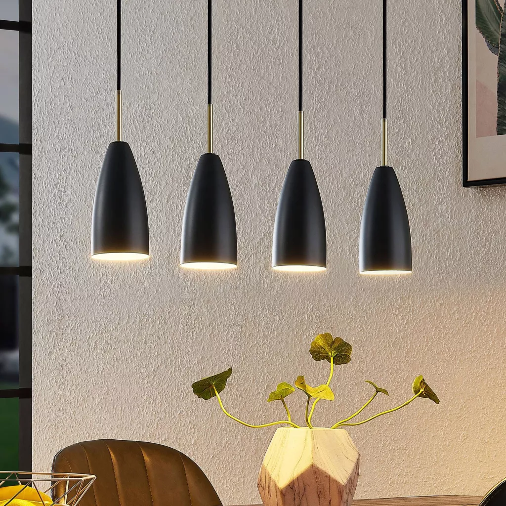 Pendelleuchte Hangeleuchte Deckenlampe Lampe E14 Schwarz Lindby Caylee