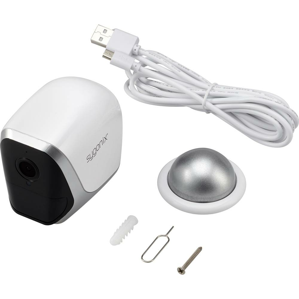 B-Ware Sygonix Sy 4452324 Wlan Ip überwachungskamera Kamera 1920 X 1080 Pixel Weiß Cam