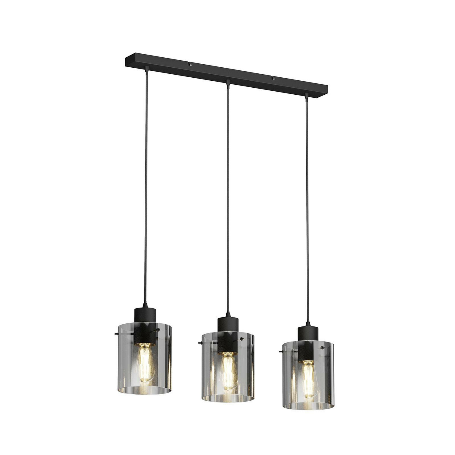 Lindby Kourtney Hängeleuchte Deckenlampe Pendelleuchte E27 Schwarz Rauchgrau914 B-Ware - 4251096585193