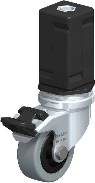 Blickle Lenkrolle Rolle mit Feststeller Rad-Ø  50 mm LRA-VPA 50G-FI-EV07 Grau747 - 4047526129668