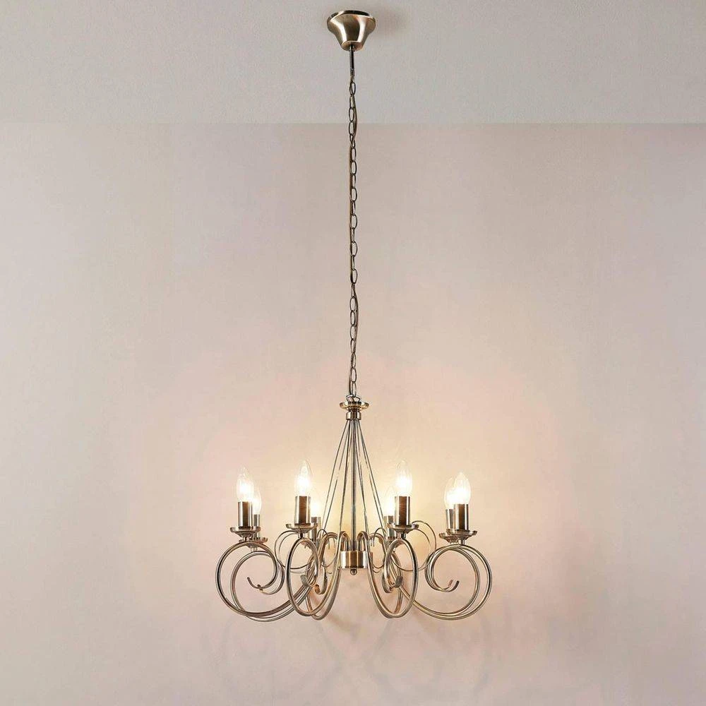 Lustre Lindby de qualité B, suspension Marnia, plafonnier, lampe suspendue, ampoule E14508 