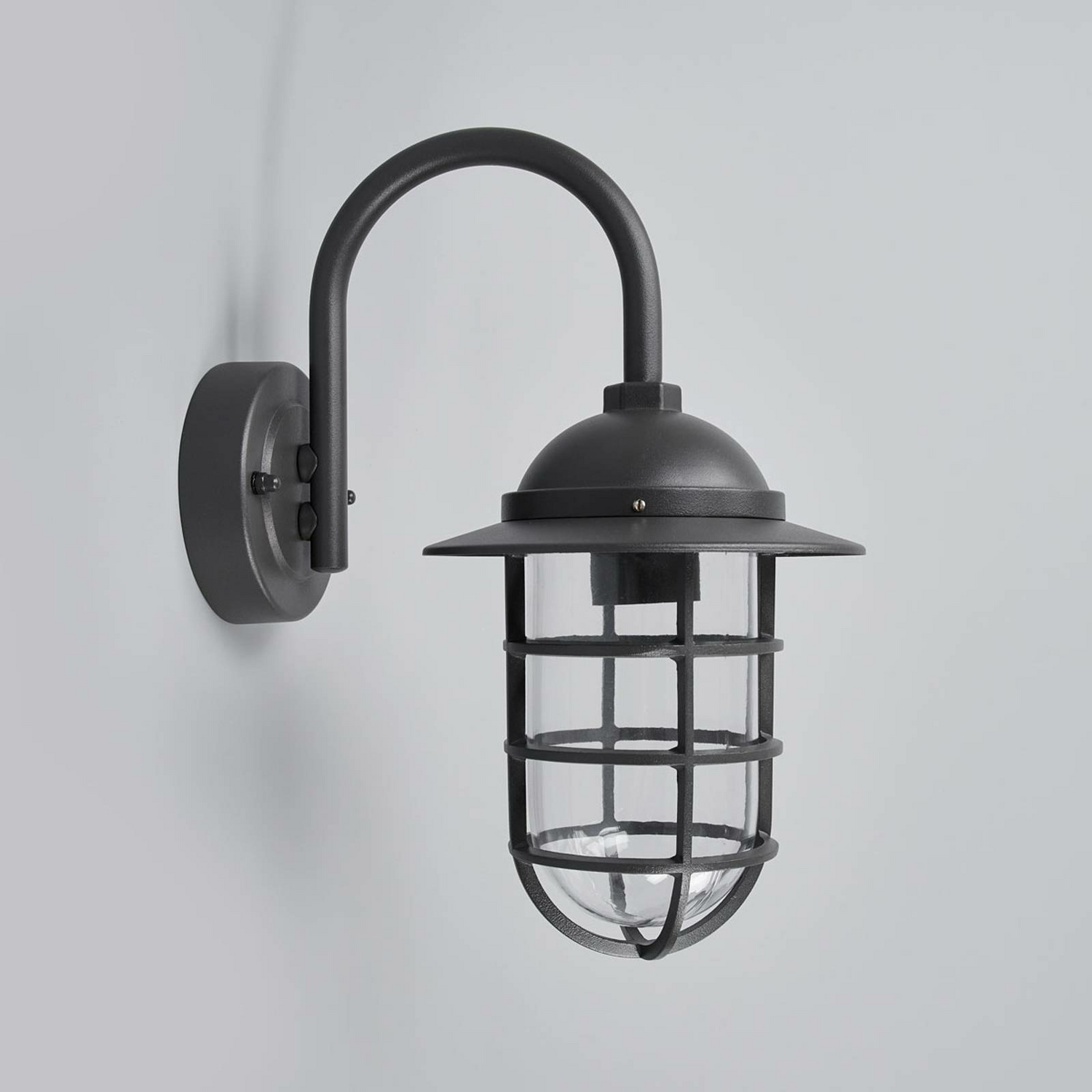 B-Ware Lindby Außen Wandleuchte Naila Wandleuchte Außenlampe Lampe Leuchte E27 Dunkelgra