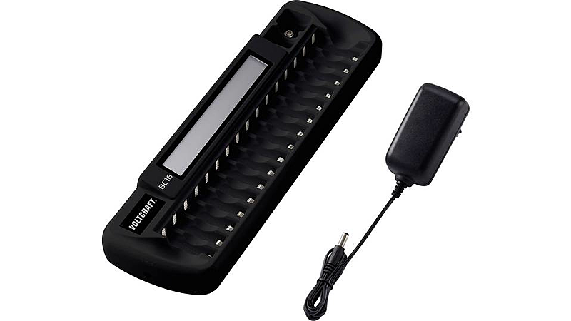 Chargeur de piles rondes Voltcraft BC16 (NiMH, Li-ion AA, Micro AAA, 9 V, bloc 354)