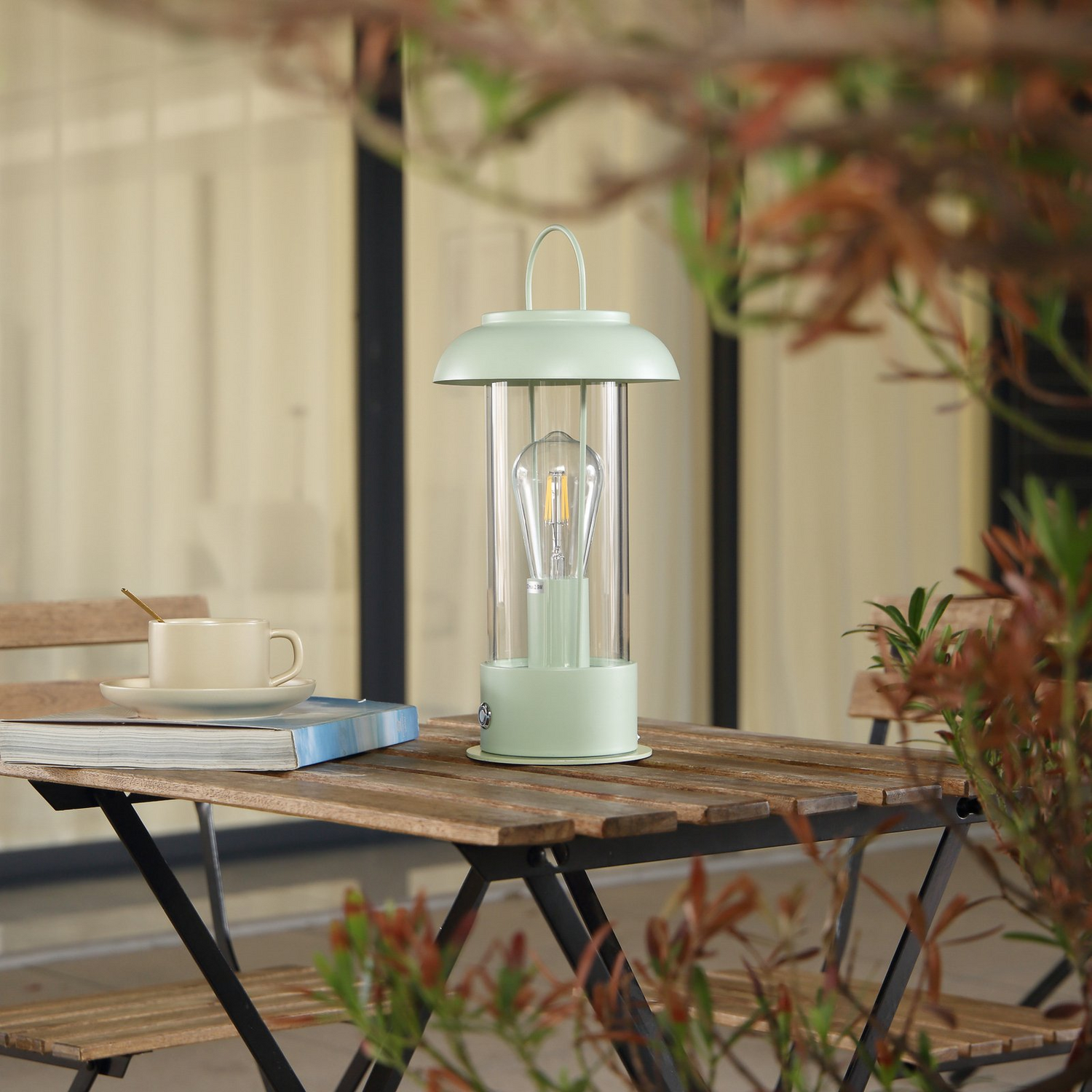 B-Ware Lindby Akkutischleuchte Yvette Grün Ip44 Touchdimmer Tischlampe Tischleuchte