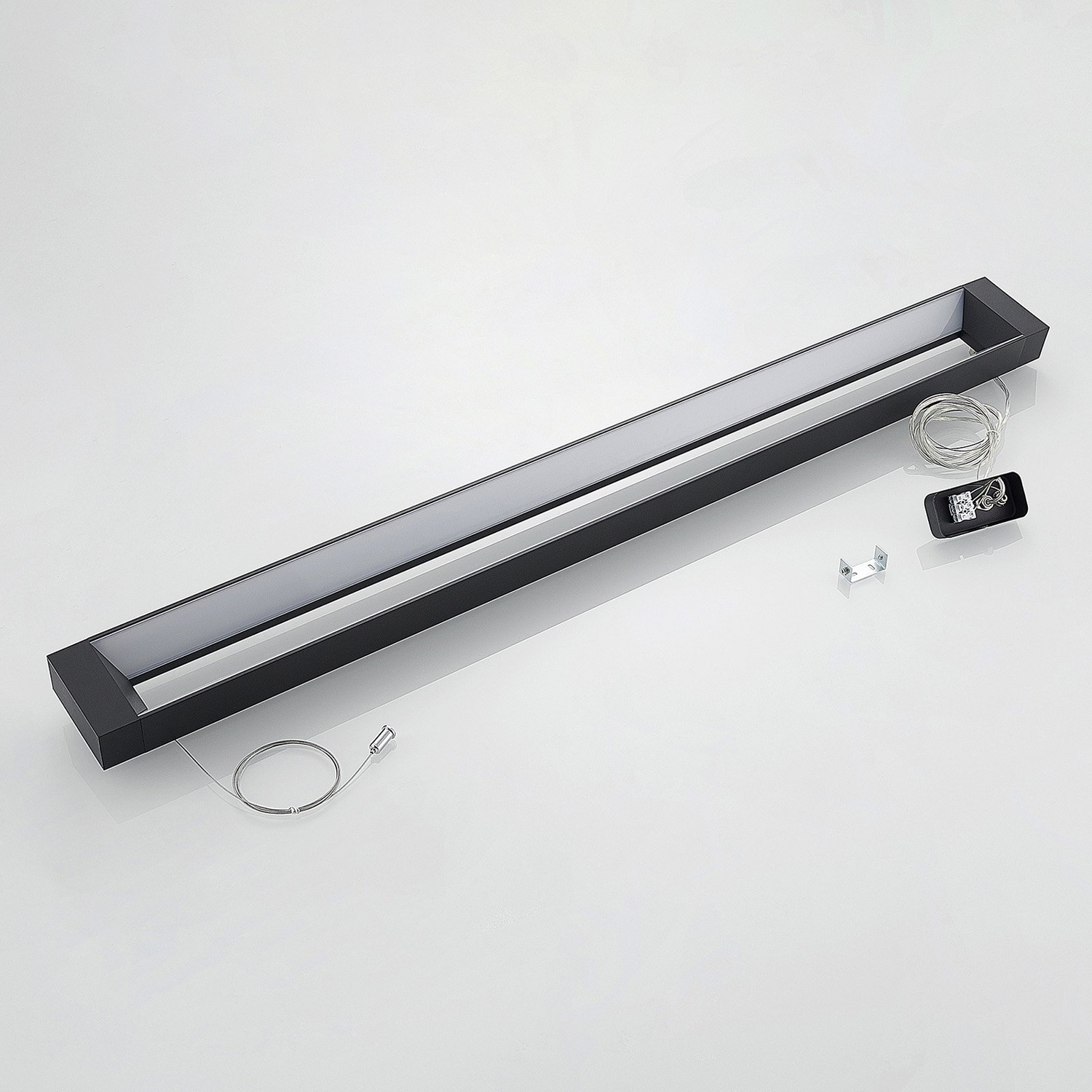 B-Ware Arcchio Cuna Led Pendelleuchte, Schwarz, Eckig 122cm Lampe Leuchte Pendelleuchte