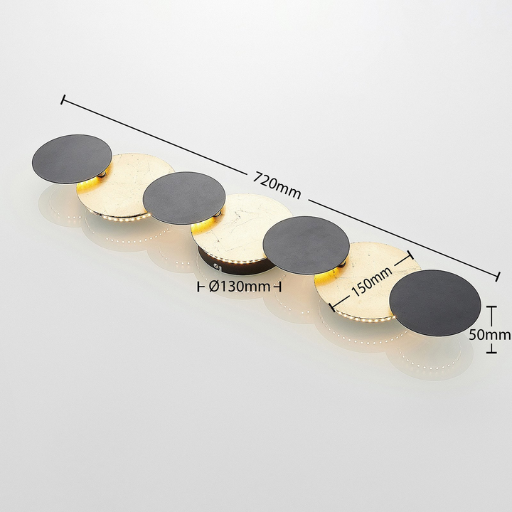 Lindby Grazyna LED-Wandleuchte Wandlampe Lampe Leuchte siebenflammig 24W schwarz