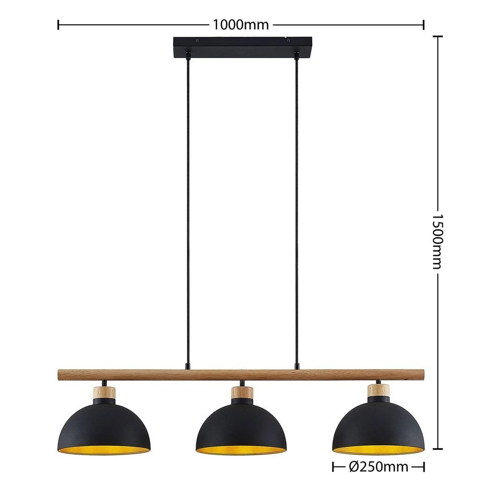 Lindby Tirzana Hängeleuchte Deckenlampe Pendelleuchte E27 Dreiflammig Schwarz205 B-Ware - 4251911708950