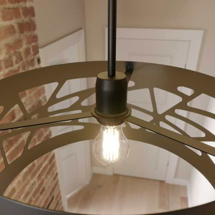 Euluna Deckenlampe Modul Deko Deckenlampe E27 Frez Musterschirm ø 39cm Schwarz B-Ware