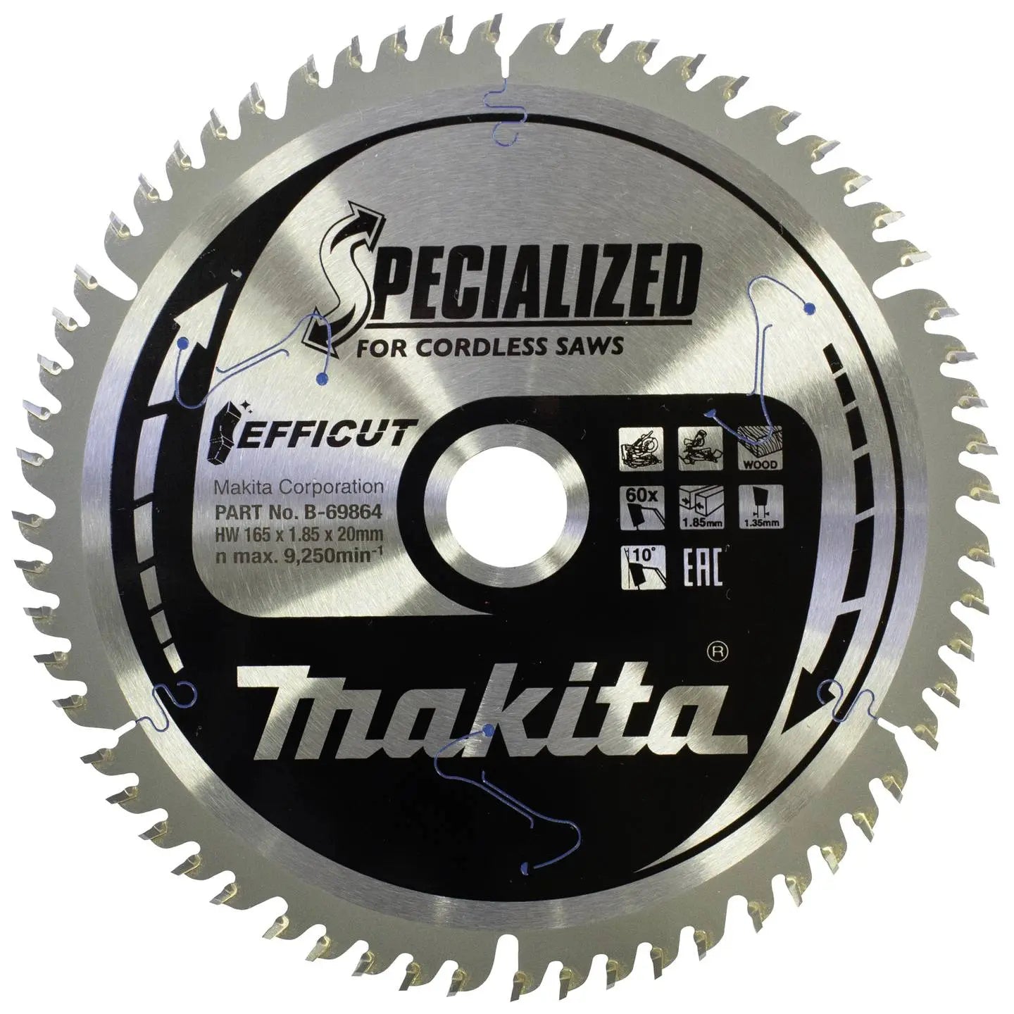 B-Ware Makita Kreissägeblatt Sägeblatt Holz Efficut Akku Kappsäge Gehrungssäge 165 Mm - 88381549462