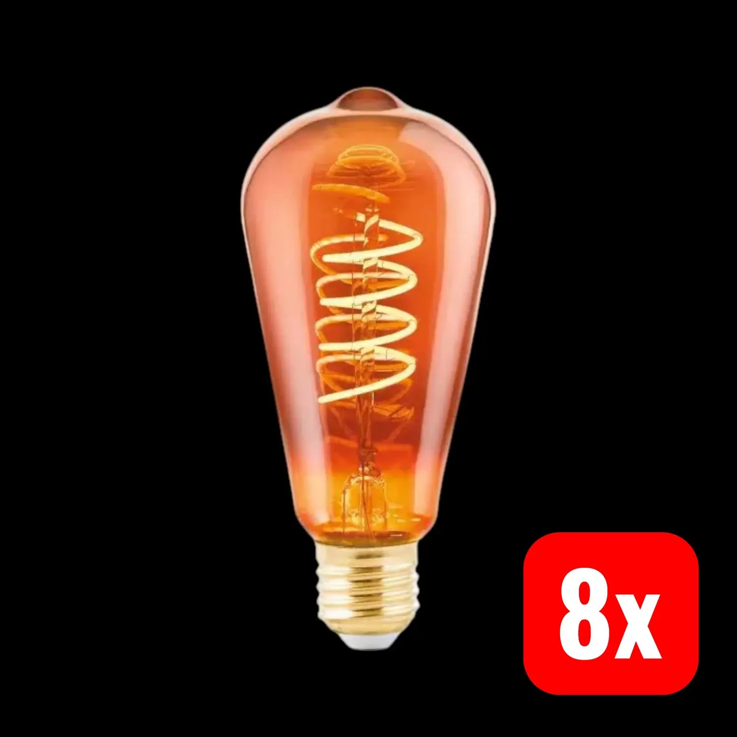 B-Ware Eglo Leuchtmittel Lampe E27 Led Kupfer 2000 K Glas Warmweiß 50lm 8 Stück - 9002759118853