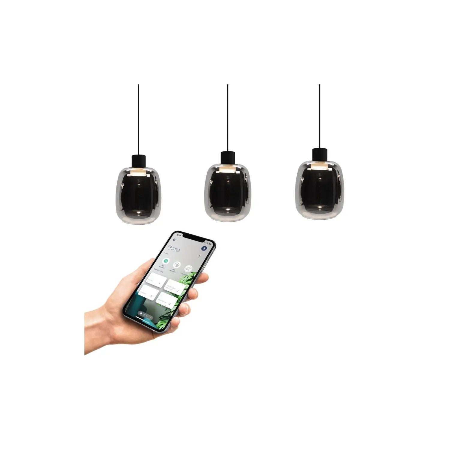 B-Ware Eglo Connect.Z Pendelleuchte Hängeleuchte Smart Molochio Z Stahl Schwarz Dimmbar - 9008606312832