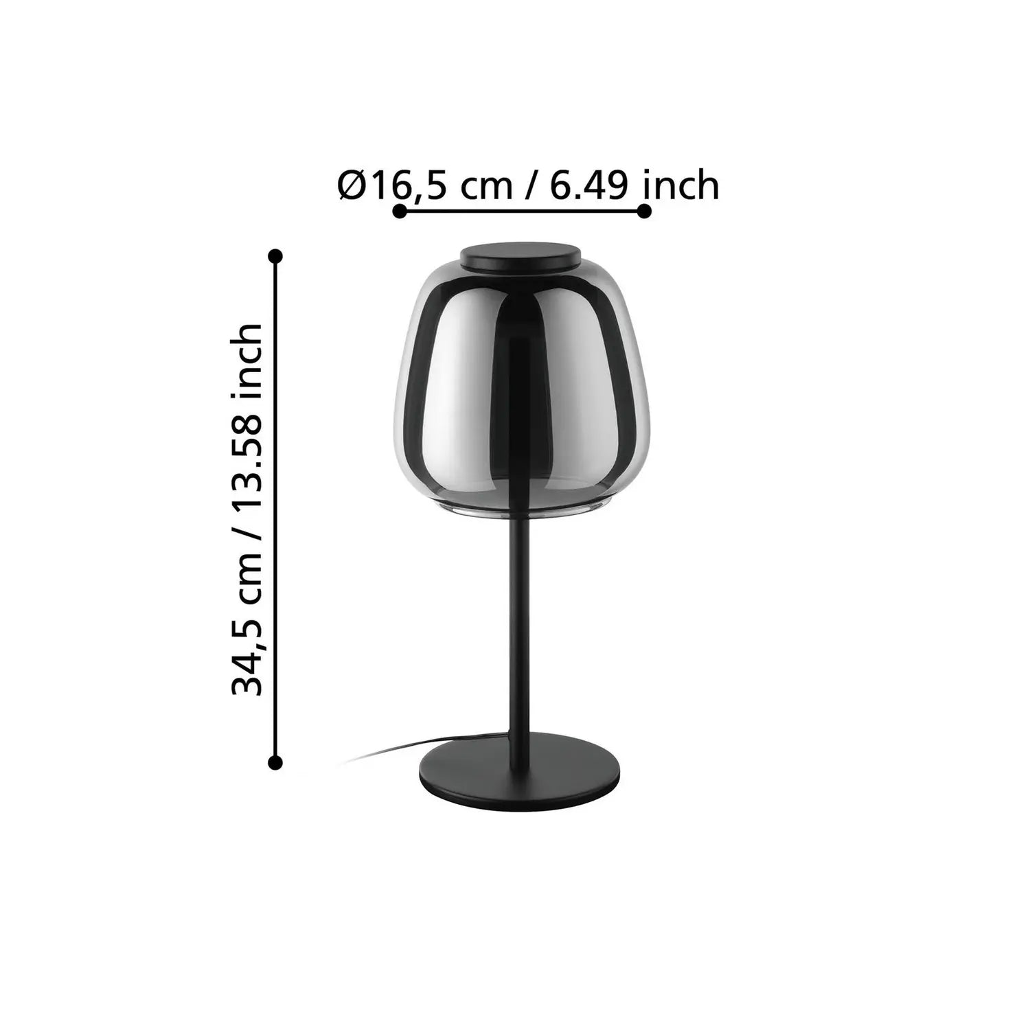 B-Ware Eglo Tischleuchte Lampe Connect Led Schwarz Glas Stahl Dimmbar App Schalter - 9008606312863