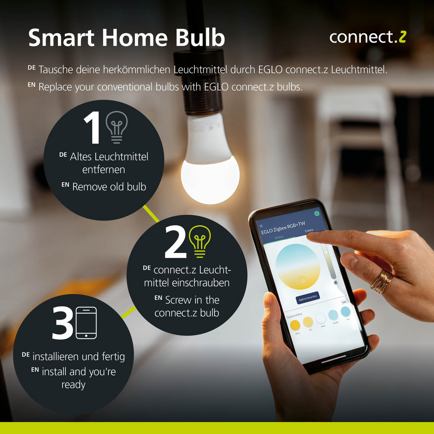 B-Ware Eglo Connect Sarsina Z Deckenlampe Weiß ø 60 Cm Deckenleuchte Siehe Text/Foto - 9008606264056