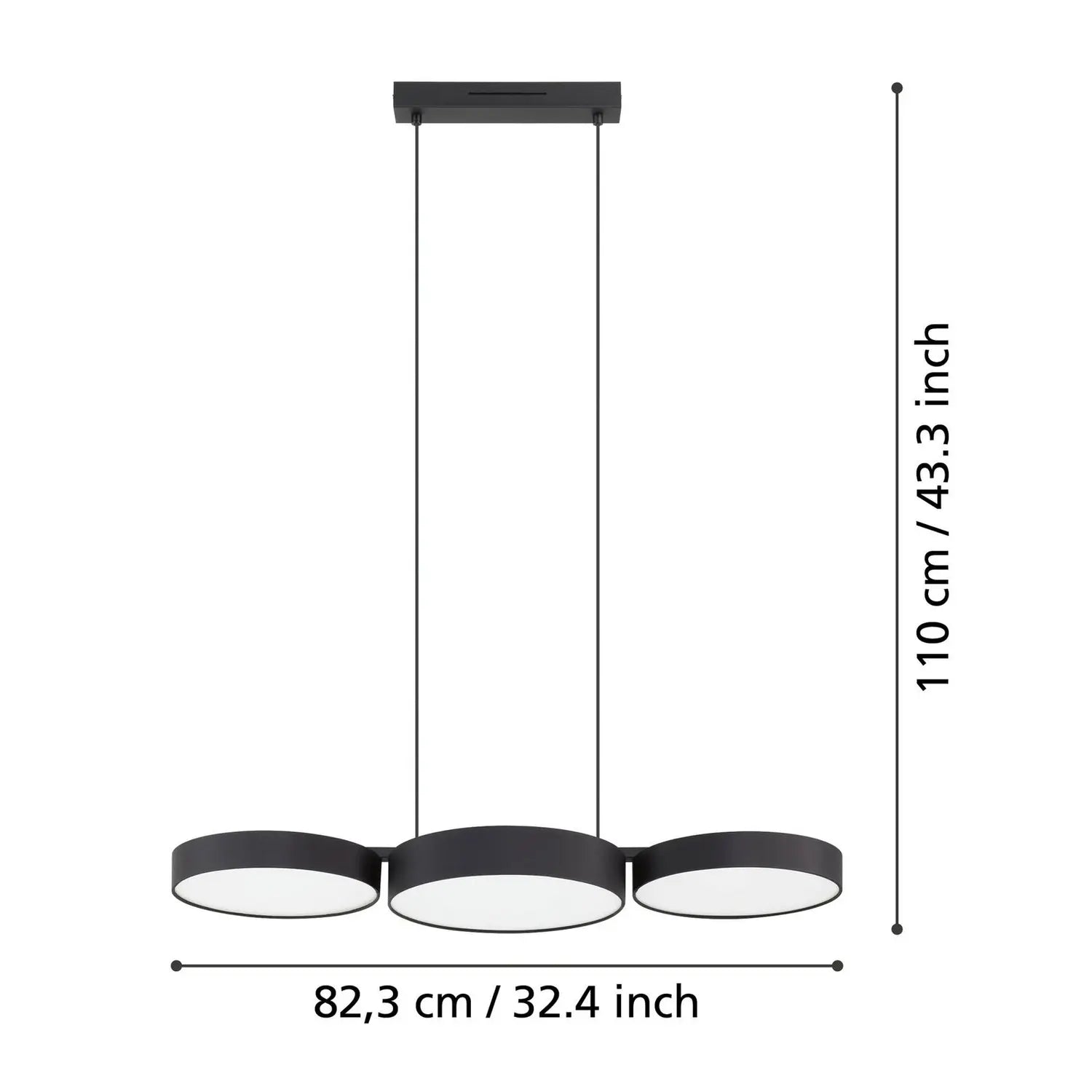 B-Ware Eglo Connect Pendelleuchte Hängelampe Smart Led Barbano Z Deckenlampe Schwarz  - 9008606274192