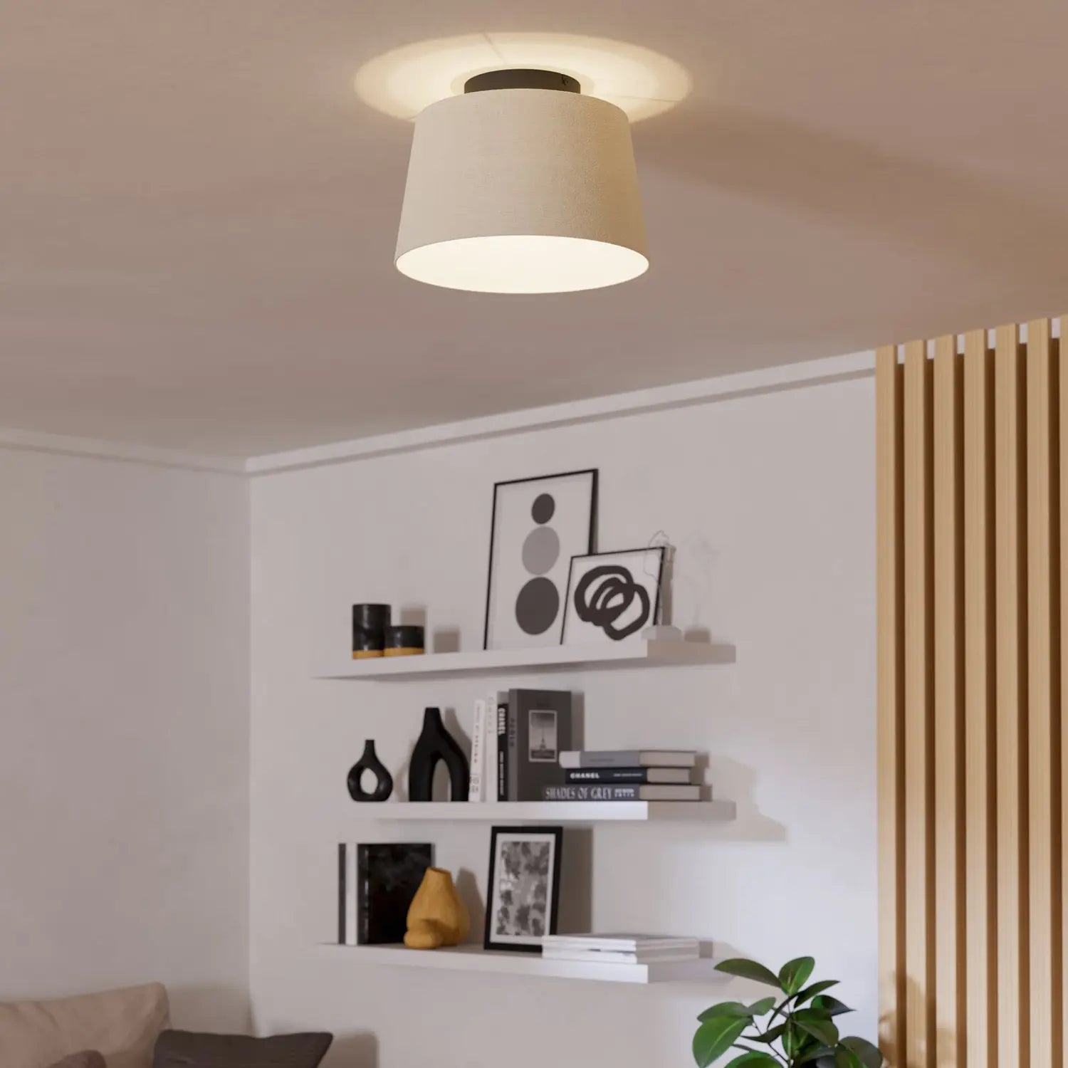 B-Ware Eglo Deckenleuchte Lampe Stoff Weiß Textil Deckenlampe Strahler E27 Led ø 35 Cm - 9008606312764