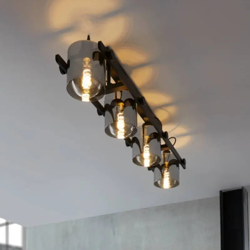 B-Ware Eglo Deckenleuchte Lampe Hornwood 2 Deckenlampe L111cm Leuchte Schwarz 4 Flg  - 9002759436711