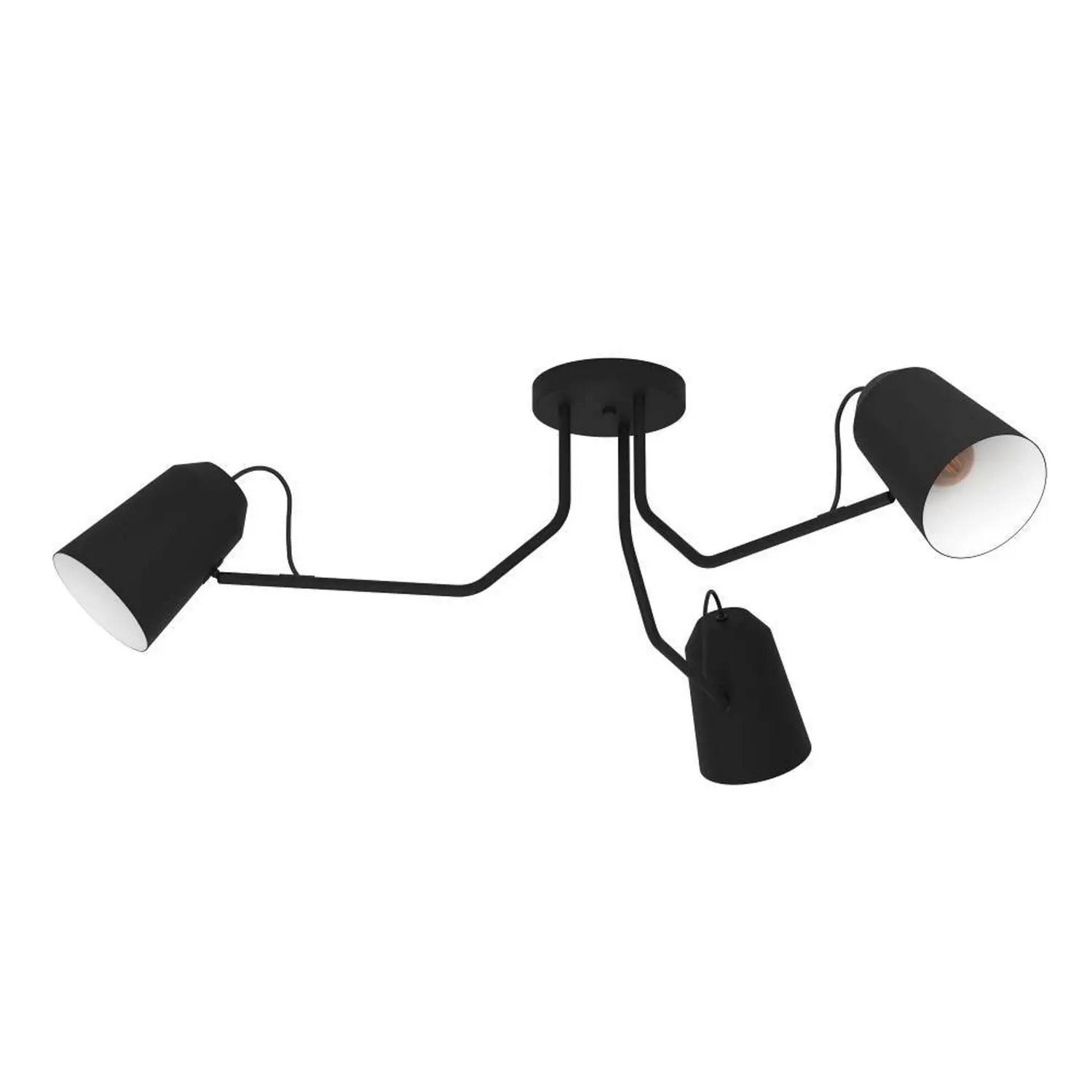 B-Ware Eglo Deckenleuchte Lampe Loreto Schwarz Dreiflammig Stahl Bewegliche Schirme E27 - 9008606235629