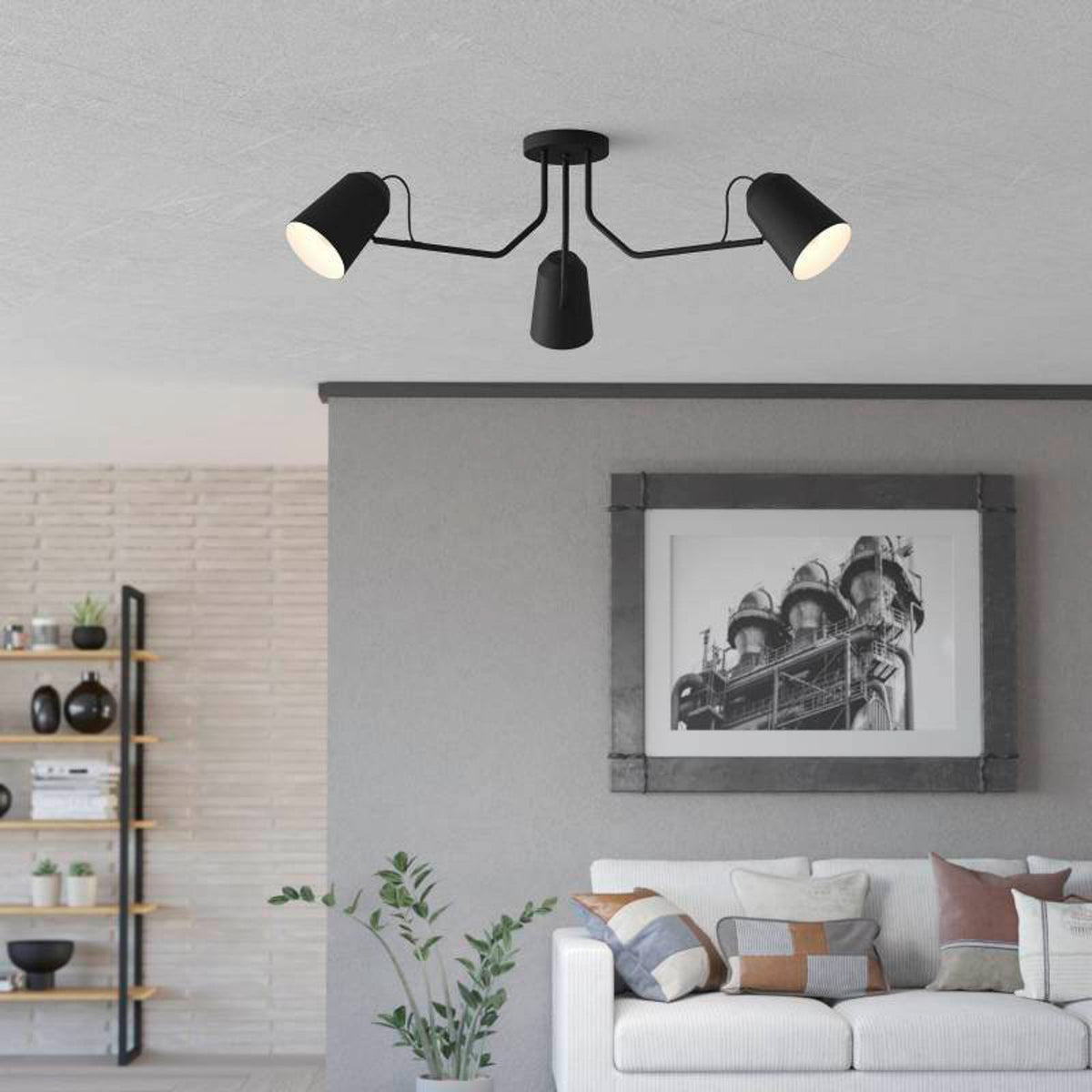 EGLO Deckenleuchte Lampe Loreto schwarz dreiflammig Stahl bewegliche Schirme E27 - 9008606235629