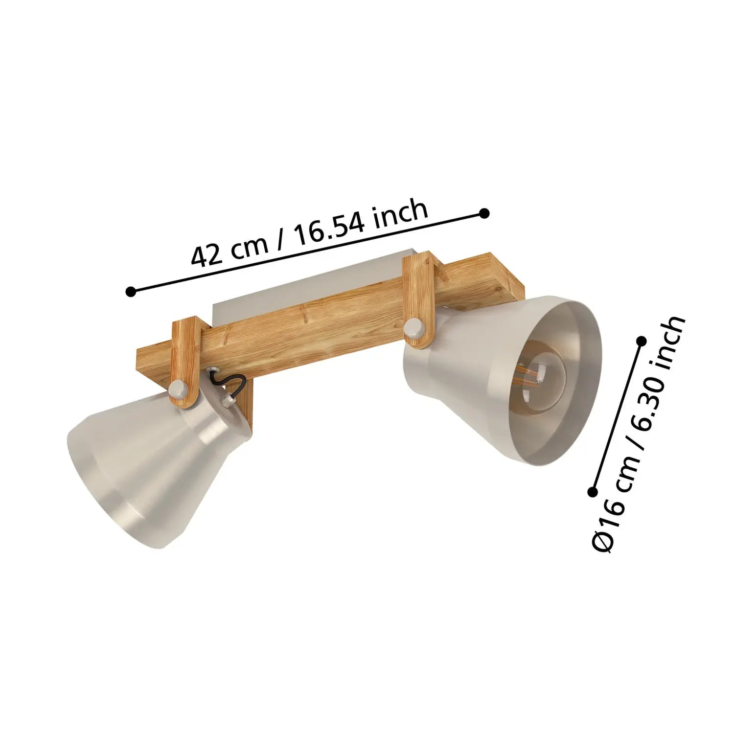 B-Ware Eglo Deckenstrahler Deckenspot Cawton Stahl Holz Lampe Wohnraum Beleuchtung - 9002759439491